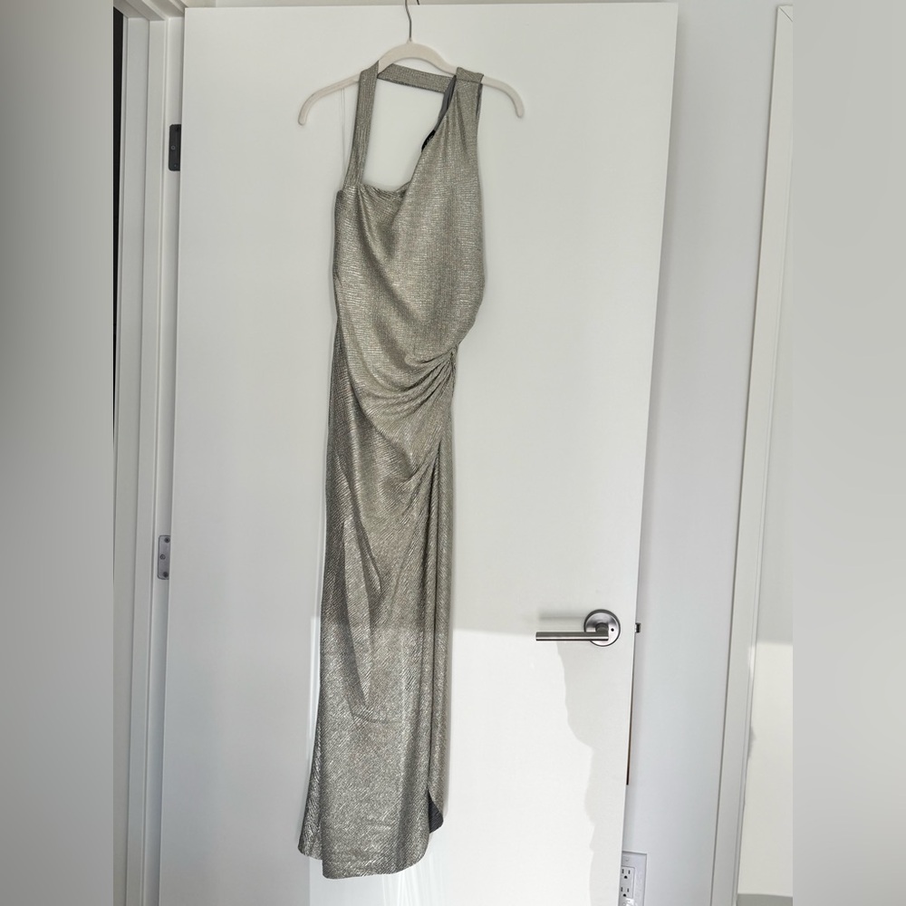 Elegant Silver Evening Gown